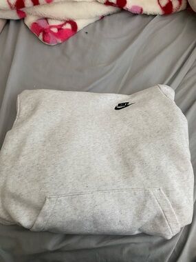 Nike Heather Gray Crewneck Sweatshirt with Black Swoosh